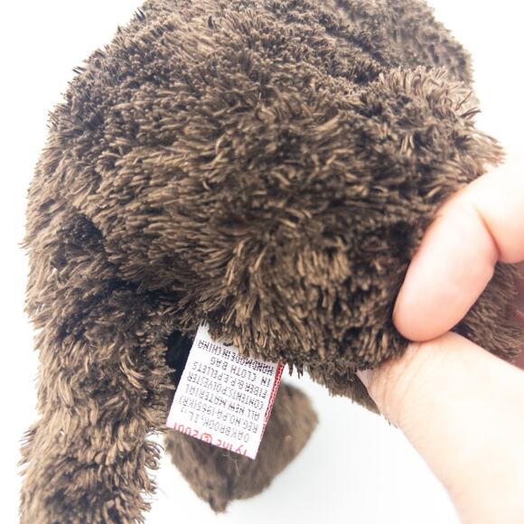 TySilk Classic 2001 Nuzzle Laying Puppy Dog Chocolate Brown Lab Plush 12" - Picture 7 of 8